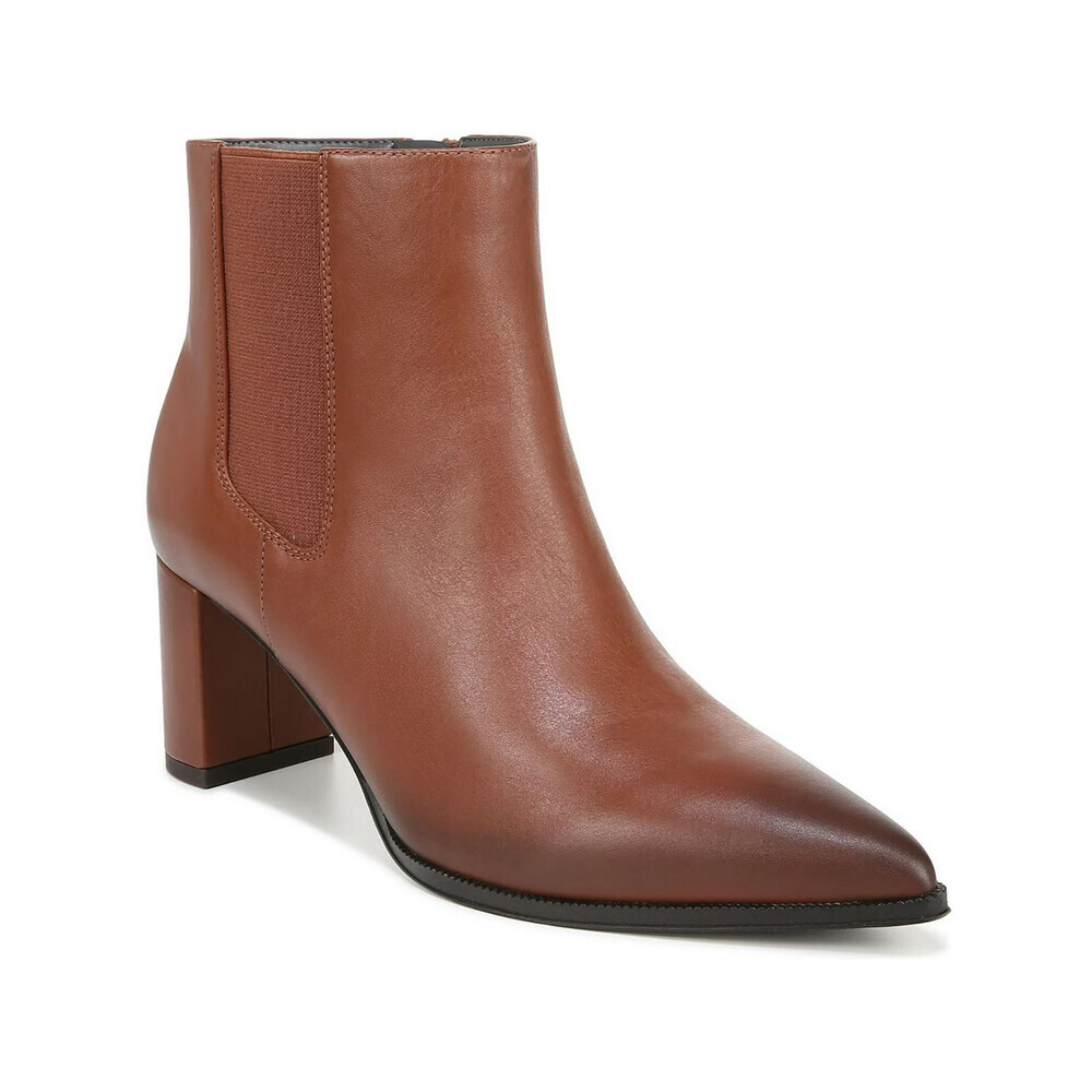 Franco Sarto Demmi Booties Women's US 10 Brown Leather Block Heel Boots LION833